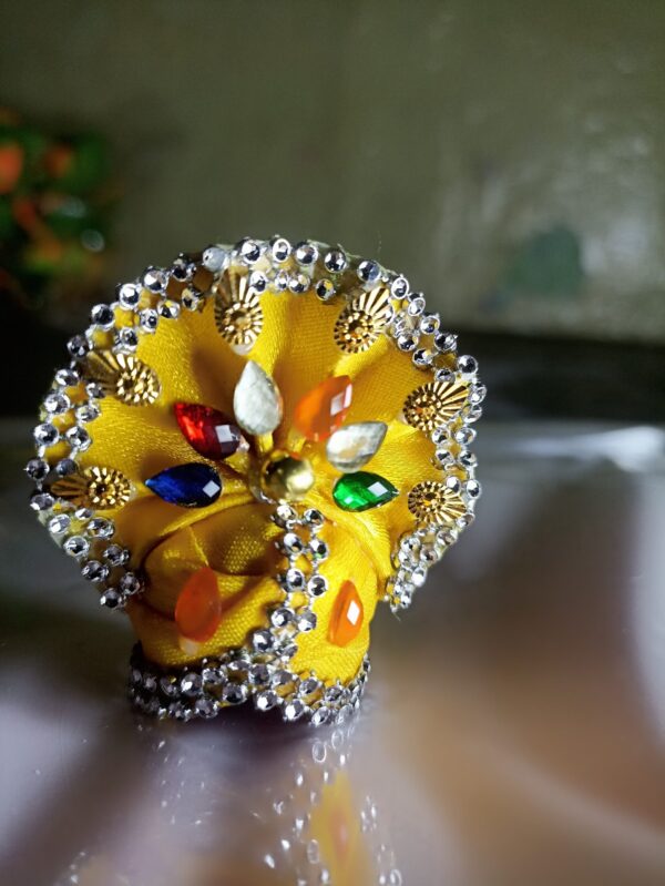 Laddu Gopal Pagdi Mukut Size 4 Colourful Flower Pagdi Set for Krishna, Ladoo Gopal and Radha Rani